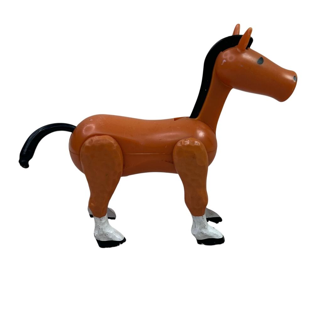 Vintage Fisher Price Little People Horse Figure Jointed Farm Barn Hong Kong